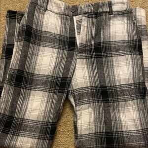 Plaid Black and White Pants